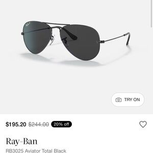 Ray-Ban Aviator Total Black Glasses
